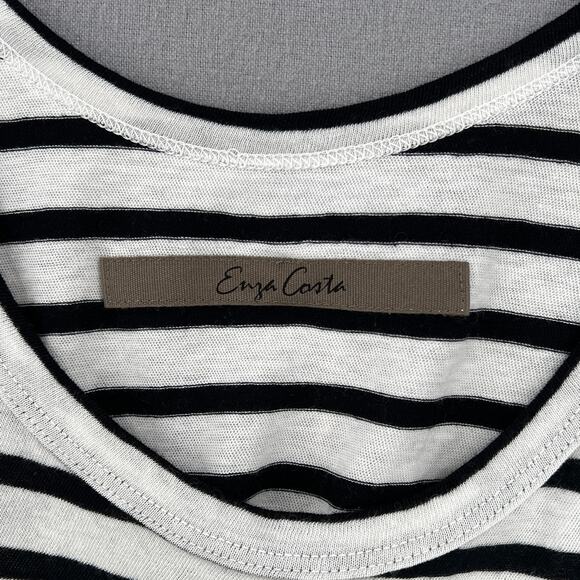 ENZA COSTA Easy Tank Womens Small White Black Cotton Cashmere Sleeveless NEW - Picture 10 of 13